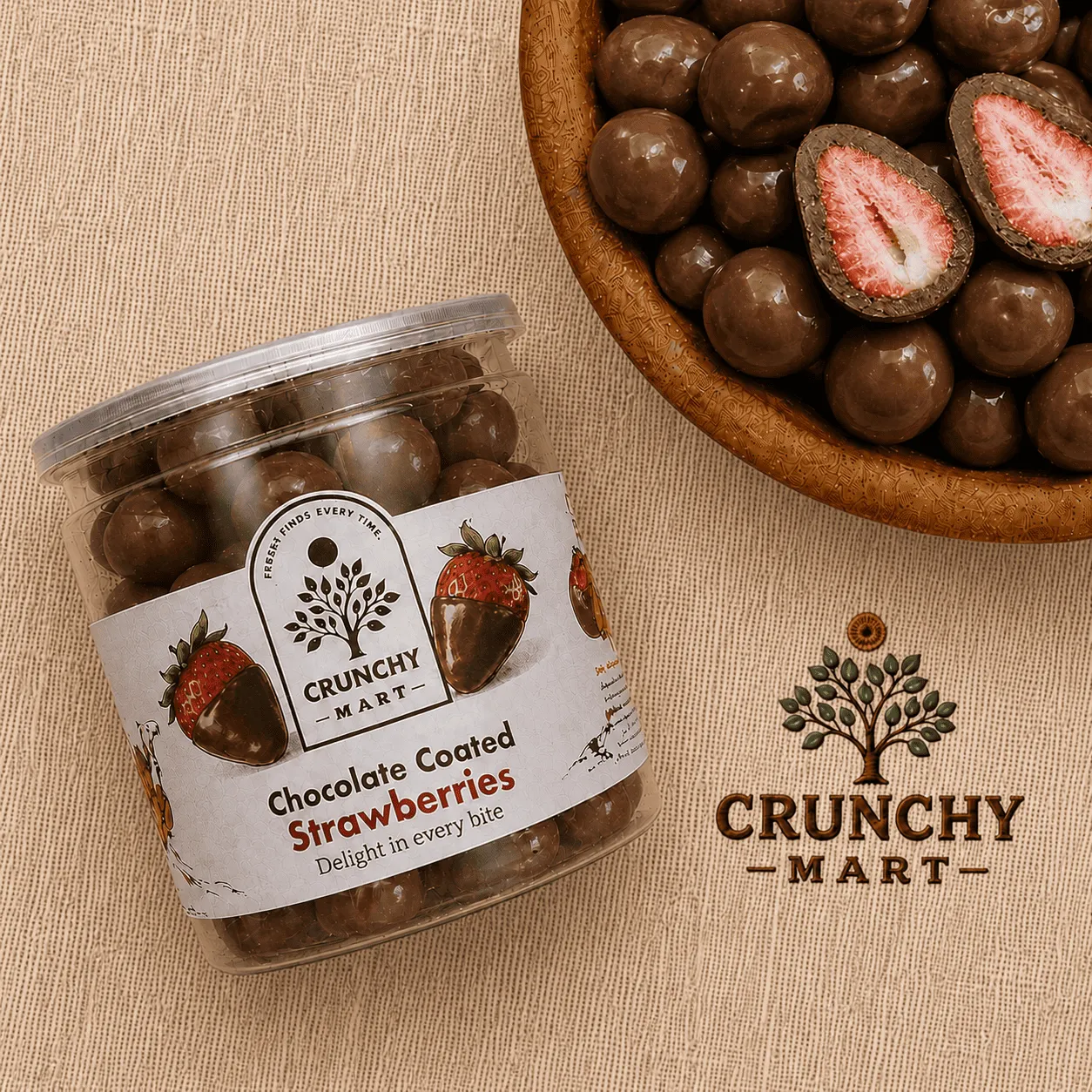 Chocolate-Coated Freeze-Dried Strawberry
